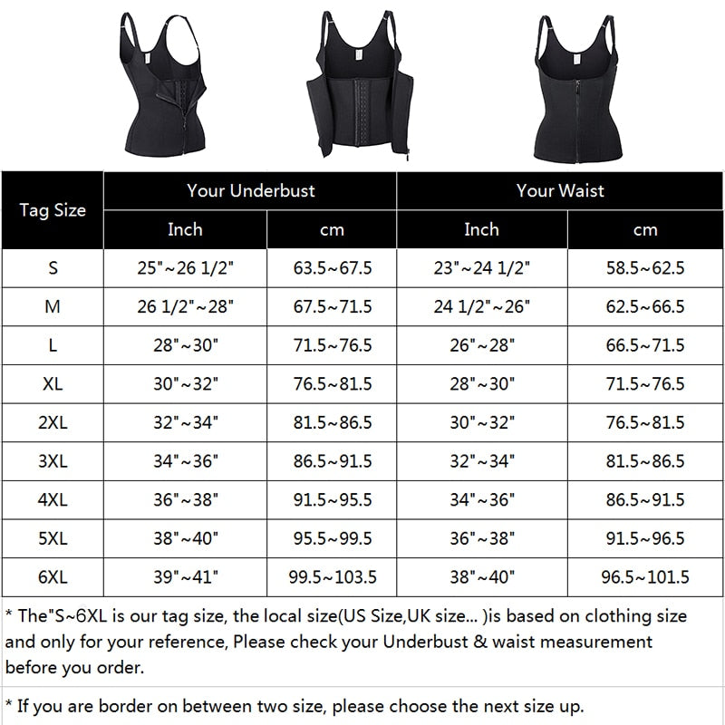 Adjustable Shoulder Strap, Waist Trainer Vest with Steel Bones Firm